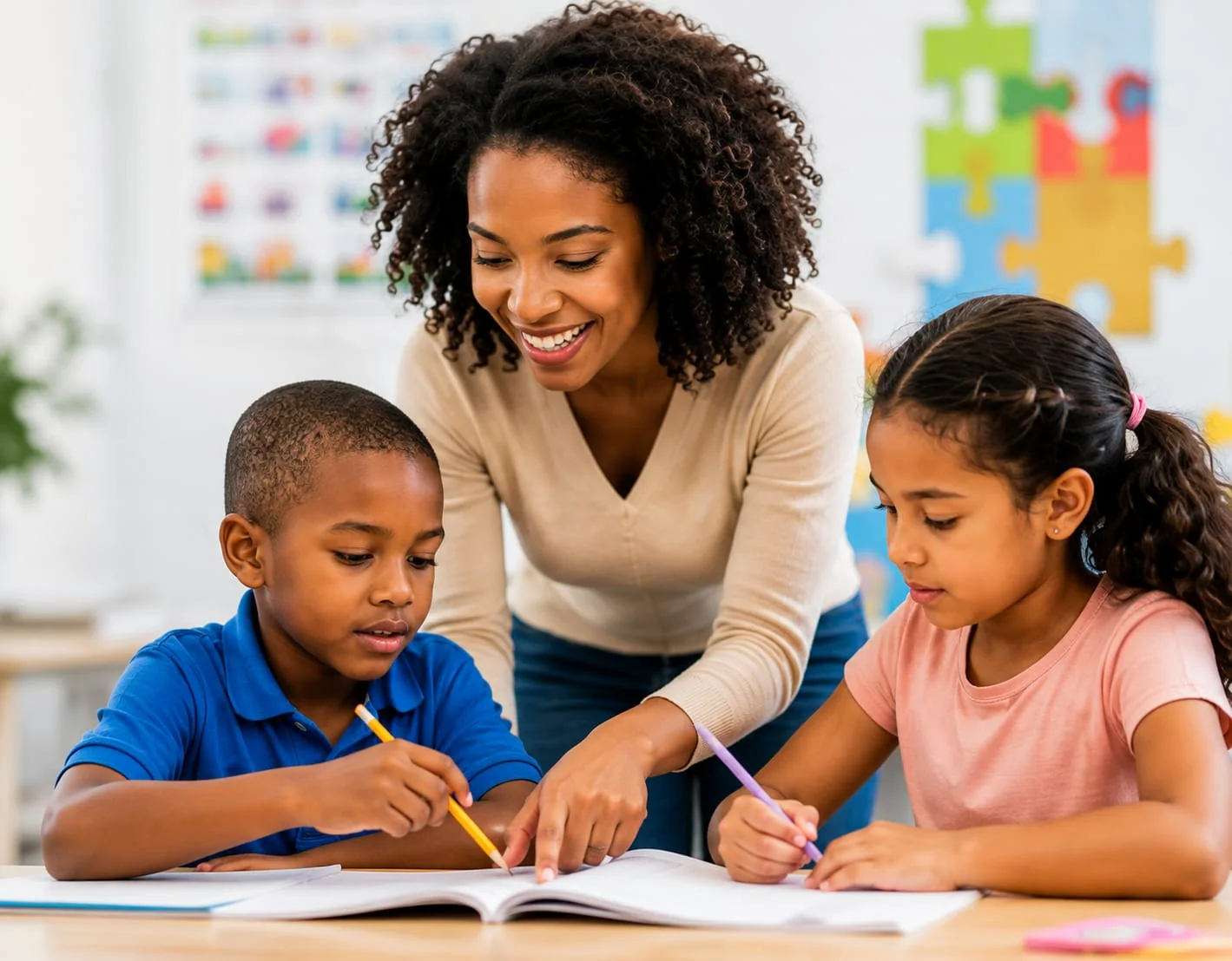 Educator supporting learners